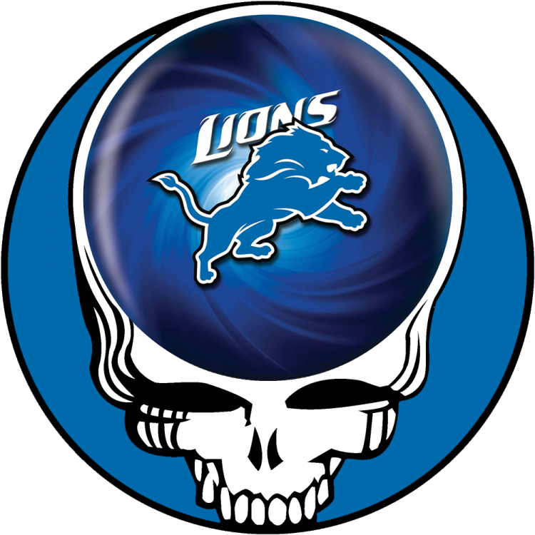 Detroit Lions skull logo fabric transfer